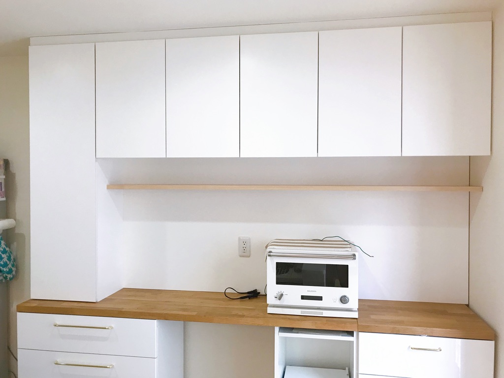 既存カウンター上に、キッチンの開き収納｜オーダー家具：神戸市 ...