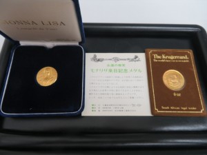 本日は貴金属　金貨・純金メダルをお買取りさせて頂きました。