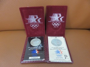 本日はロスオリンピックの記念銀貨をお買取りさせて頂きました。