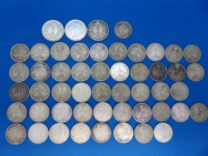 本日は明治・大正・昭和の銀貨の古銭をお買取りさせて頂きました。