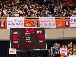 大阪エヴェッサVSアルバルク東京　50対49