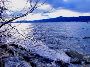 滋賀・琵琶湖で珍現象！しぶき氷