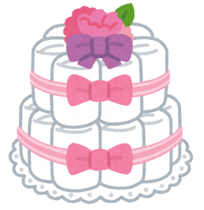 出産祝いランキング１位のおむつケーキ