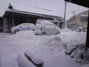 滋賀県も車の上に雪が乗ってました！！